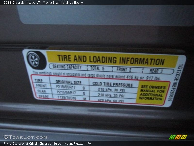Mocha Steel Metallic / Ebony 2011 Chevrolet Malibu LT