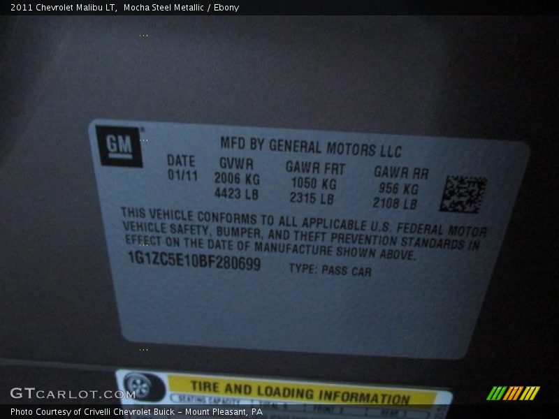 Mocha Steel Metallic / Ebony 2011 Chevrolet Malibu LT