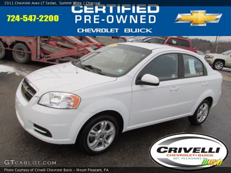 Summit White / Charcoal 2011 Chevrolet Aveo LT Sedan