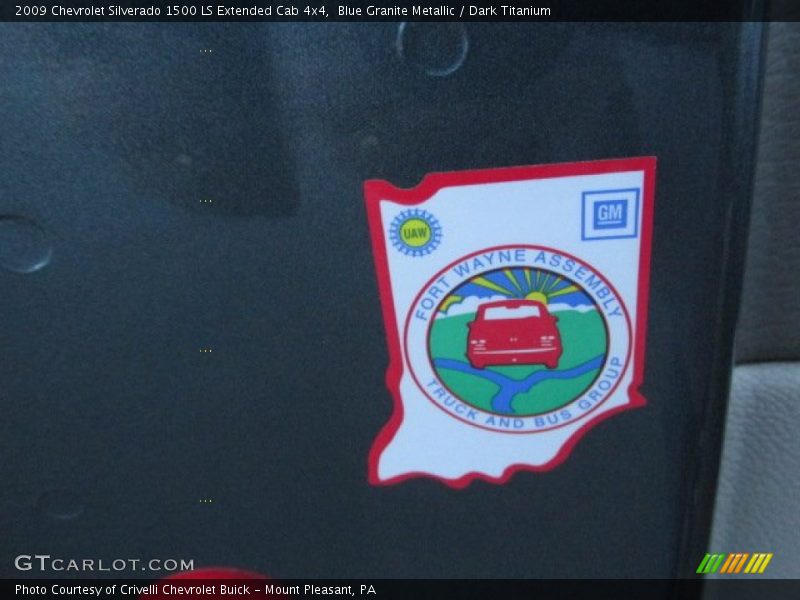 Blue Granite Metallic / Dark Titanium 2009 Chevrolet Silverado 1500 LS Extended Cab 4x4
