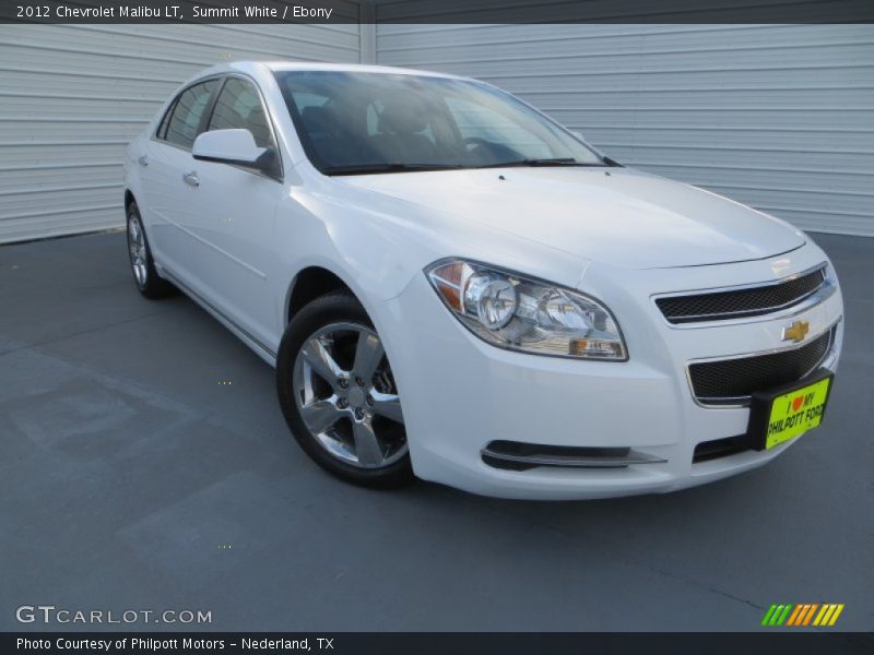 Summit White / Ebony 2012 Chevrolet Malibu LT
