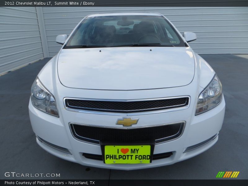 Summit White / Ebony 2012 Chevrolet Malibu LT