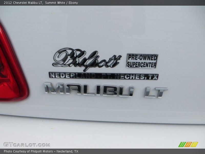 Summit White / Ebony 2012 Chevrolet Malibu LT