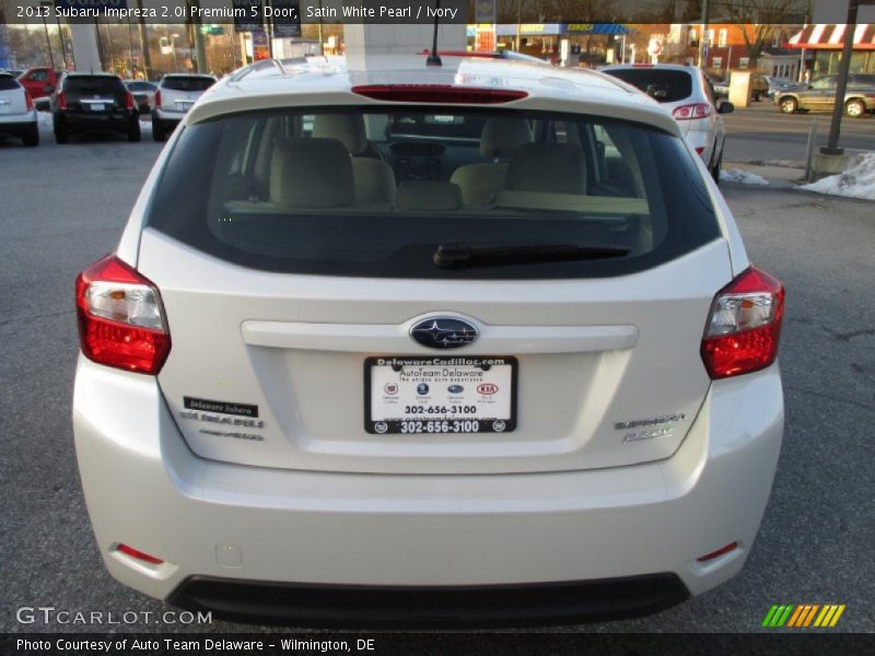 Satin White Pearl / Ivory 2013 Subaru Impreza 2.0i Premium 5 Door