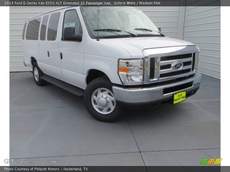 Oxford White / Medium Flint 2014 Ford E-Series Van E350 XLT Extended 15 Passenger Van