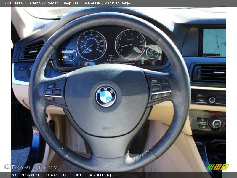 Deep Sea Blue Metallic / Venetian Beige 2011 BMW 5 Series 528i Sedan