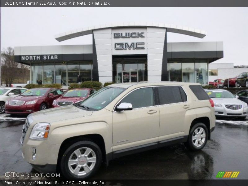 Gold Mist Metallic / Jet Black 2011 GMC Terrain SLE AWD