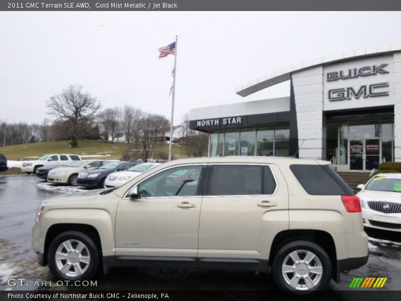 Gold Mist Metallic / Jet Black 2011 GMC Terrain SLE AWD