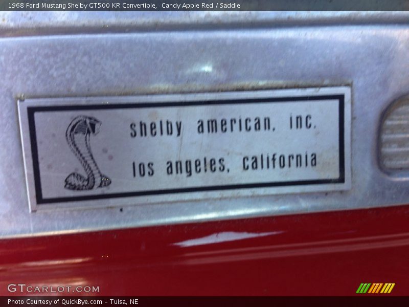  1968 Mustang Shelby GT500 KR Convertible Logo