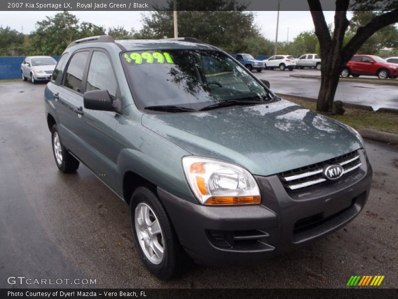 Royal Jade Green / Black 2007 Kia Sportage LX