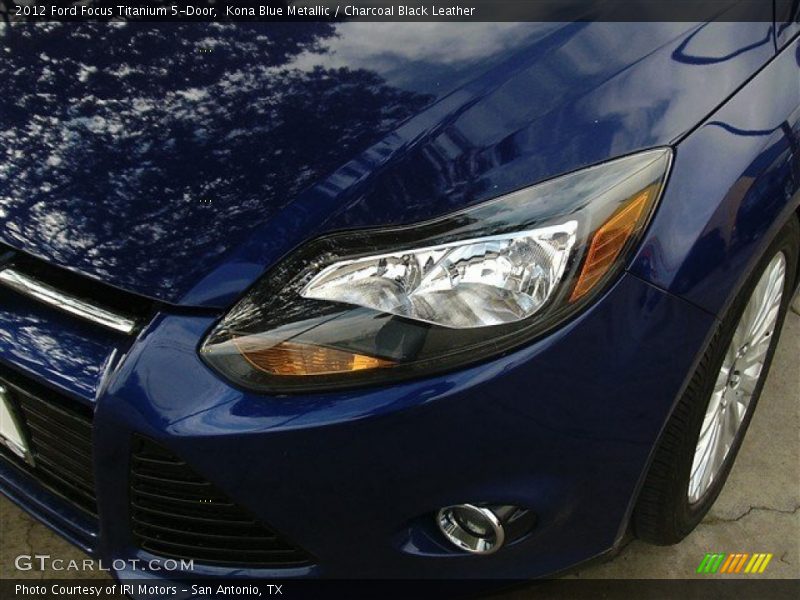 Kona Blue Metallic / Charcoal Black Leather 2012 Ford Focus Titanium 5-Door