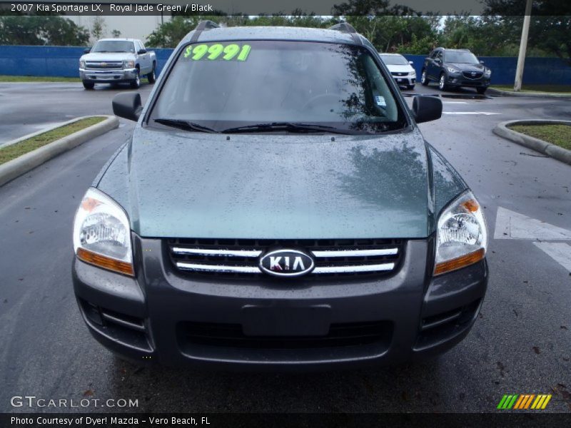 Royal Jade Green / Black 2007 Kia Sportage LX
