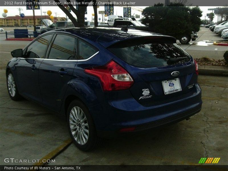 Kona Blue Metallic / Charcoal Black Leather 2012 Ford Focus Titanium 5-Door