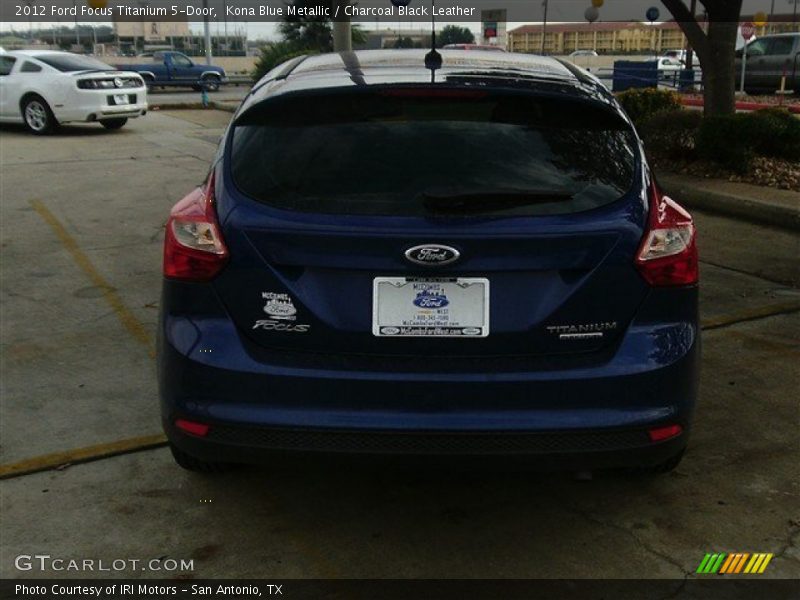 Kona Blue Metallic / Charcoal Black Leather 2012 Ford Focus Titanium 5-Door
