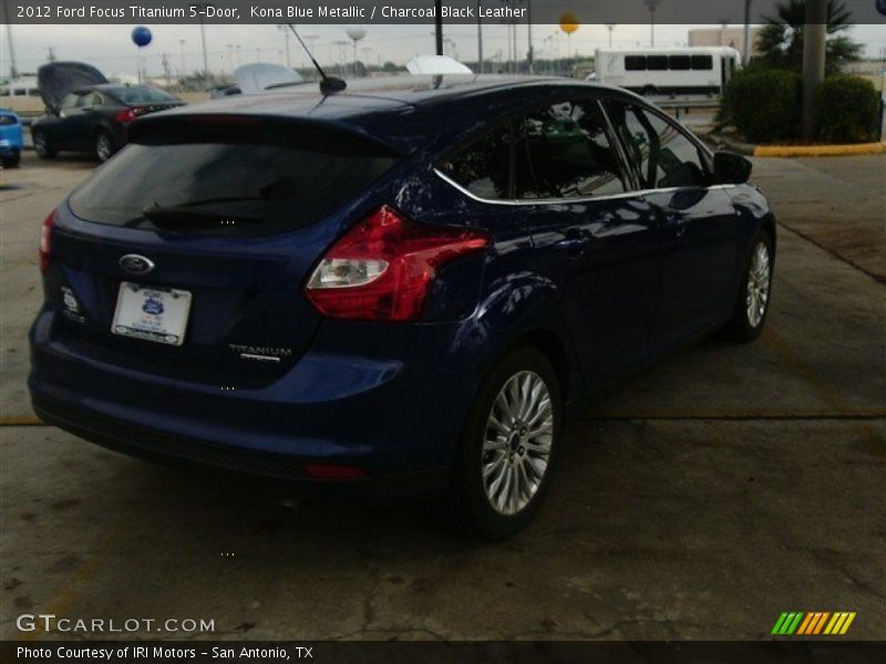 Kona Blue Metallic / Charcoal Black Leather 2012 Ford Focus Titanium 5-Door
