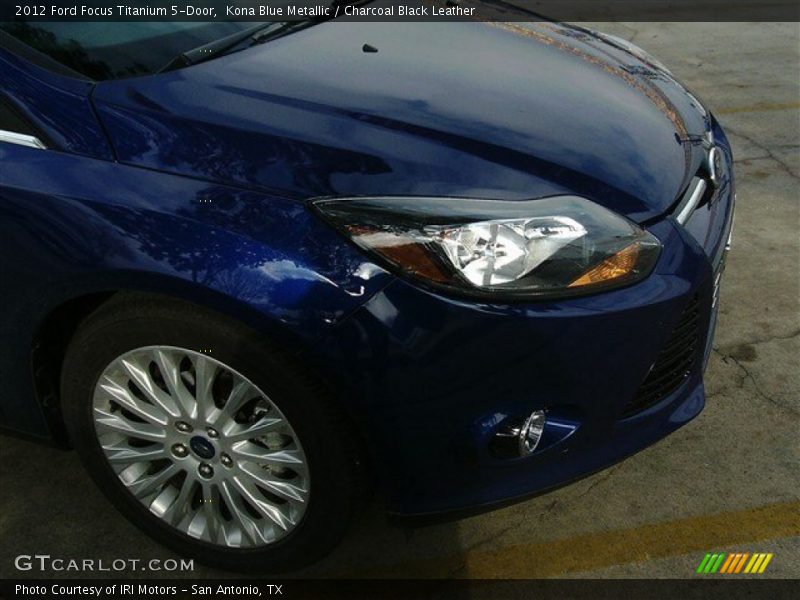 Kona Blue Metallic / Charcoal Black Leather 2012 Ford Focus Titanium 5-Door
