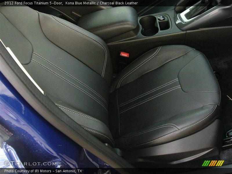 Kona Blue Metallic / Charcoal Black Leather 2012 Ford Focus Titanium 5-Door