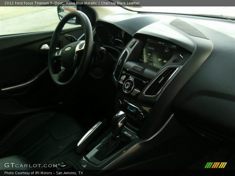 Kona Blue Metallic / Charcoal Black Leather 2012 Ford Focus Titanium 5-Door