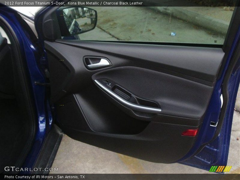 Kona Blue Metallic / Charcoal Black Leather 2012 Ford Focus Titanium 5-Door