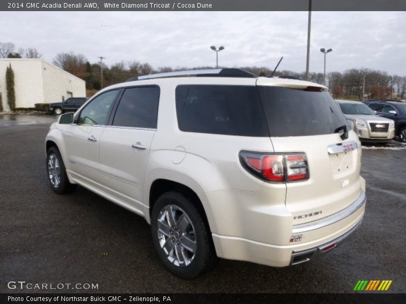 White Diamond Tricoat / Cocoa Dune 2014 GMC Acadia Denali AWD