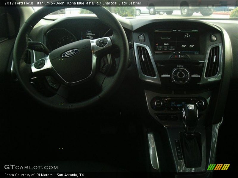 Kona Blue Metallic / Charcoal Black Leather 2012 Ford Focus Titanium 5-Door