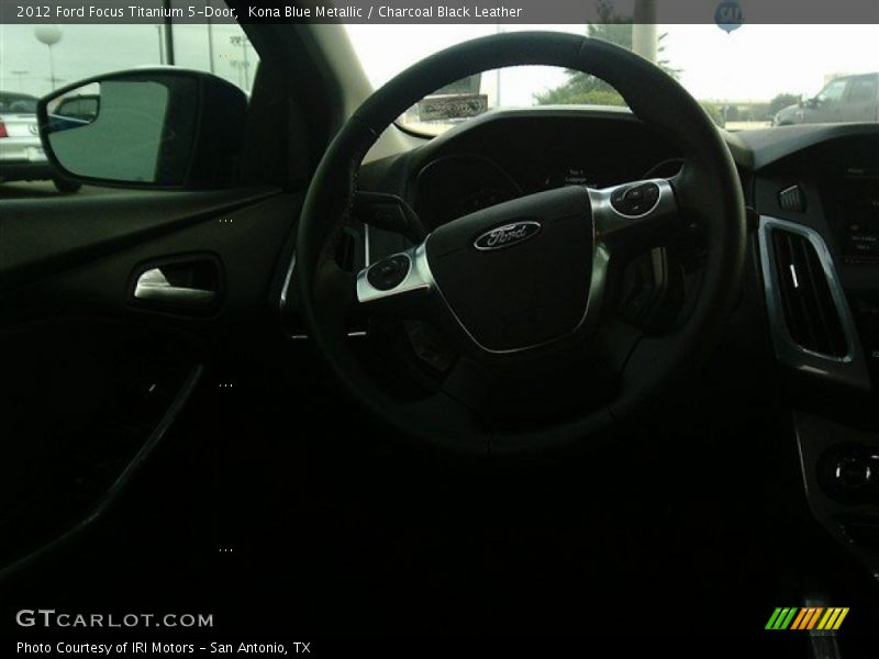 Kona Blue Metallic / Charcoal Black Leather 2012 Ford Focus Titanium 5-Door