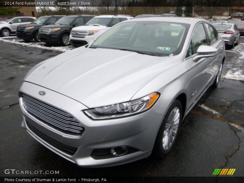 Ingot Silver / Dune 2014 Ford Fusion Hybrid SE