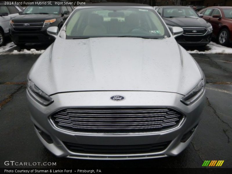 Ingot Silver / Dune 2014 Ford Fusion Hybrid SE