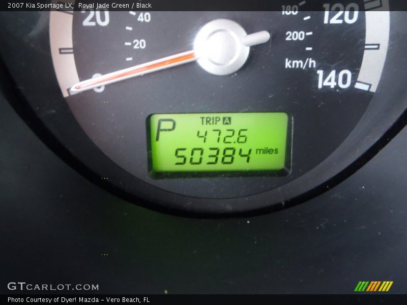 Royal Jade Green / Black 2007 Kia Sportage LX