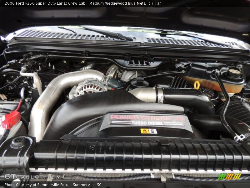 Medium Wedgewood Blue Metallic / Tan 2006 Ford F250 Super Duty Lariat Crew Cab