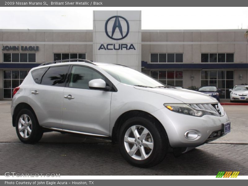 Brilliant Silver Metallic / Black 2009 Nissan Murano SL