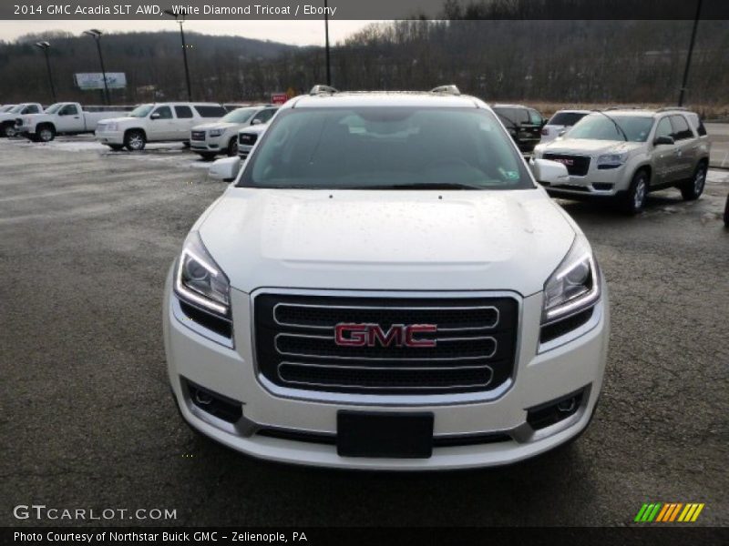 White Diamond Tricoat / Ebony 2014 GMC Acadia SLT AWD