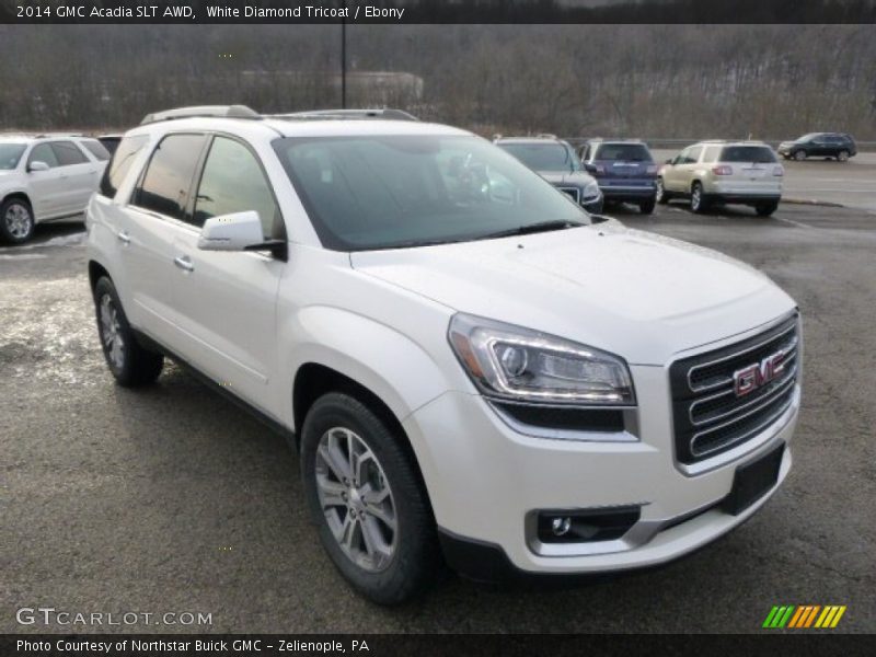 White Diamond Tricoat / Ebony 2014 GMC Acadia SLT AWD