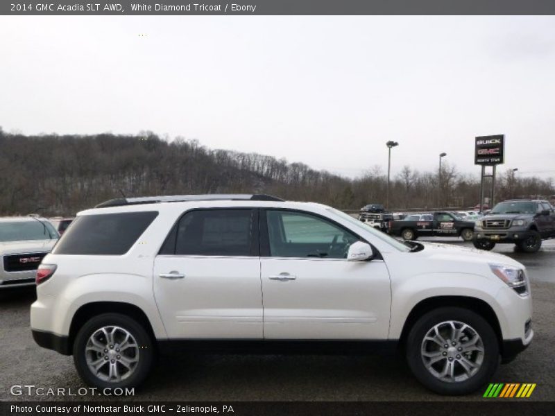 White Diamond Tricoat / Ebony 2014 GMC Acadia SLT AWD