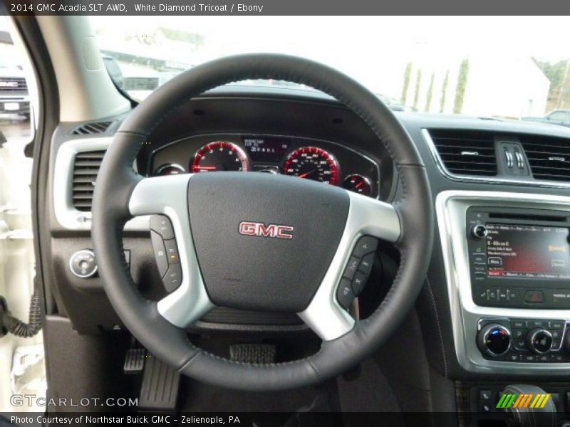 White Diamond Tricoat / Ebony 2014 GMC Acadia SLT AWD
