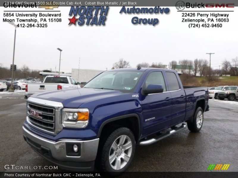 Cobalt Blue Metallic / Jet Black 2014 GMC Sierra 1500 SLE Double Cab 4x4