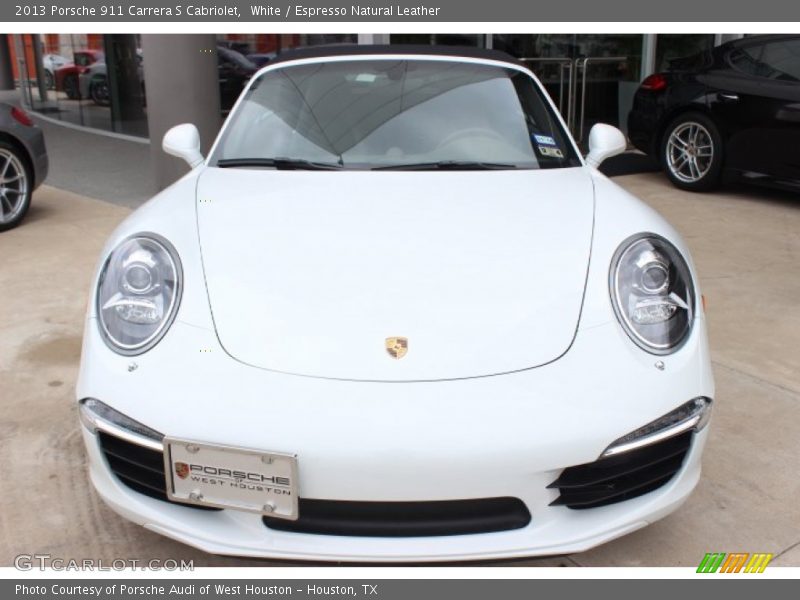 White / Espresso Natural Leather 2013 Porsche 911 Carrera S Cabriolet