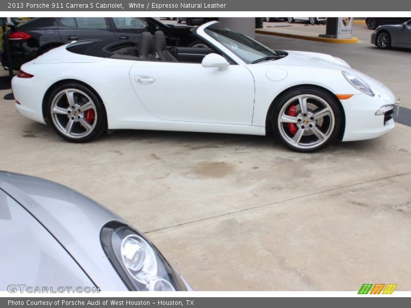 White / Espresso Natural Leather 2013 Porsche 911 Carrera S Cabriolet