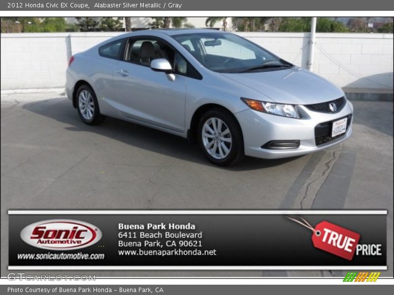 Alabaster Silver Metallic / Gray 2012 Honda Civic EX Coupe