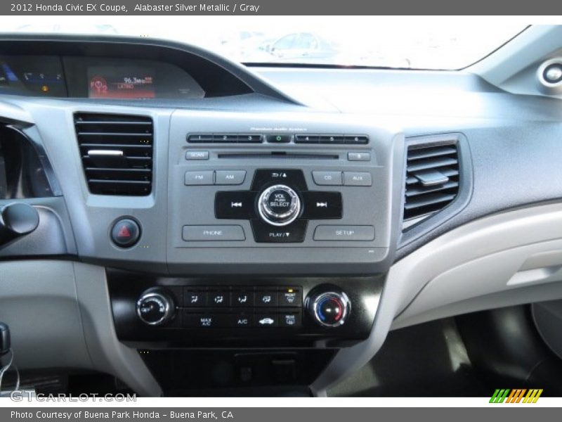 Alabaster Silver Metallic / Gray 2012 Honda Civic EX Coupe