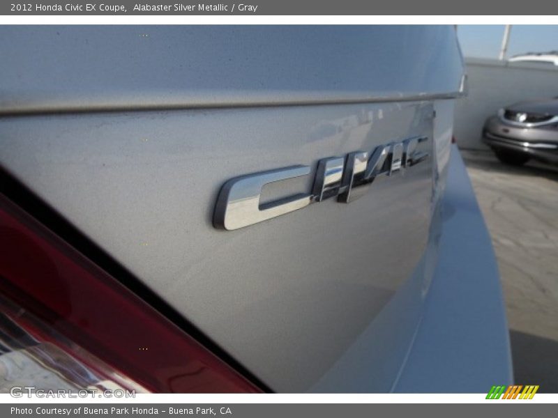 Alabaster Silver Metallic / Gray 2012 Honda Civic EX Coupe