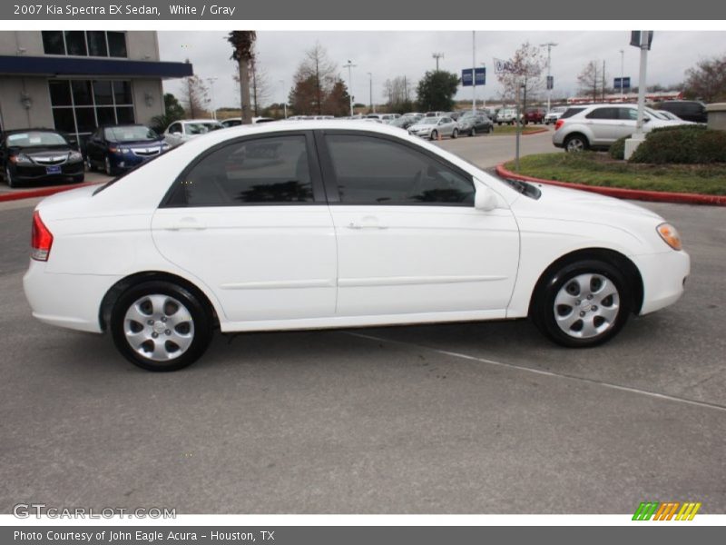 White / Gray 2007 Kia Spectra EX Sedan