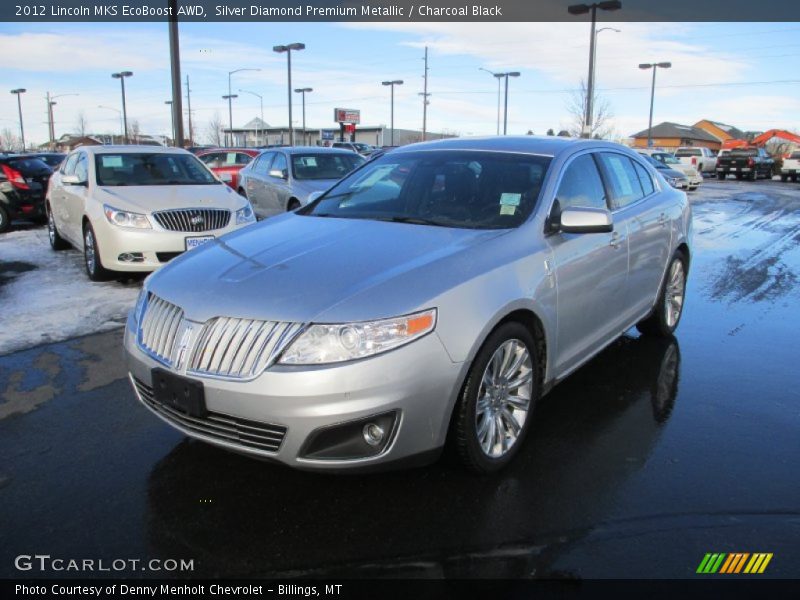 Silver Diamond Premium Metallic / Charcoal Black 2012 Lincoln MKS EcoBoost AWD