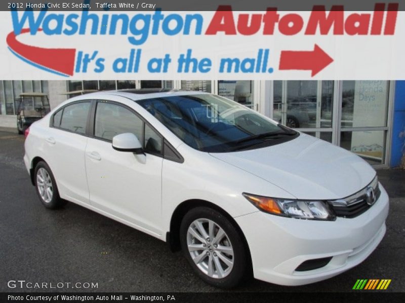 Taffeta White / Gray 2012 Honda Civic EX Sedan
