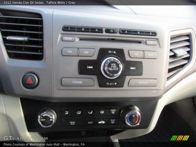 Taffeta White / Gray 2012 Honda Civic EX Sedan