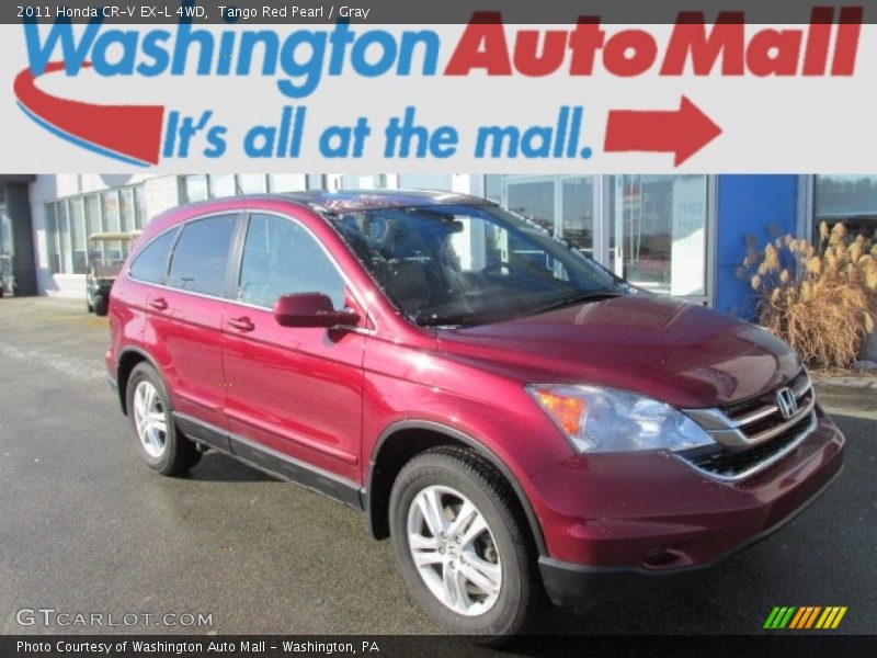 Tango Red Pearl / Gray 2011 Honda CR-V EX-L 4WD