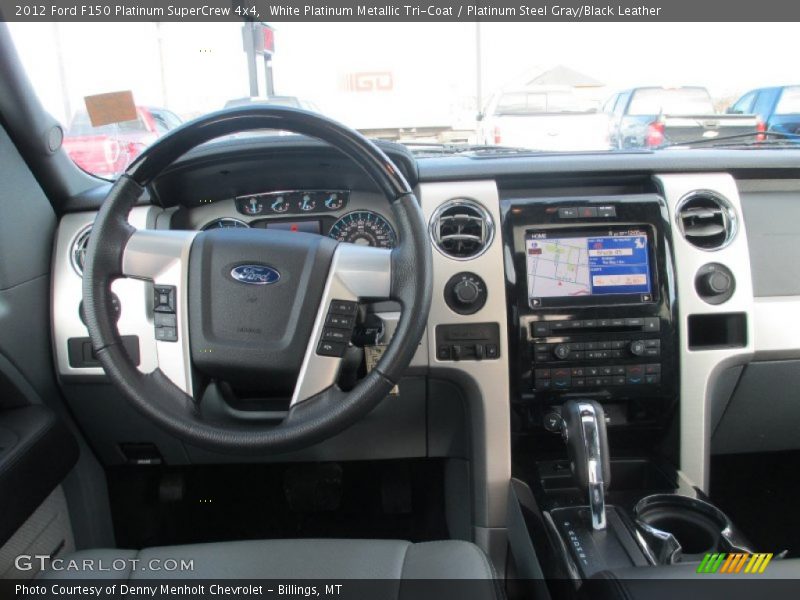 White Platinum Metallic Tri-Coat / Platinum Steel Gray/Black Leather 2012 Ford F150 Platinum SuperCrew 4x4