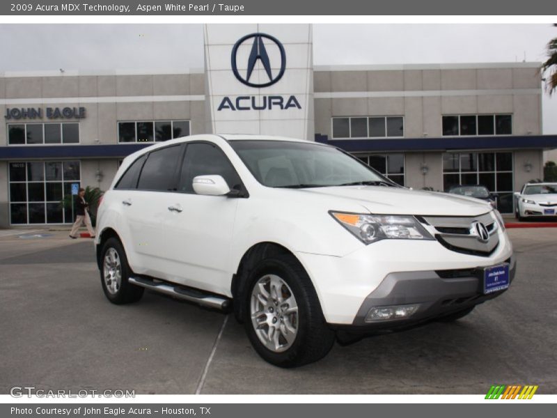 Aspen White Pearl / Taupe 2009 Acura MDX Technology