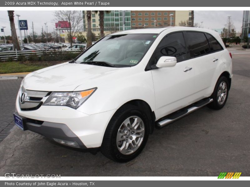Aspen White Pearl / Taupe 2009 Acura MDX Technology