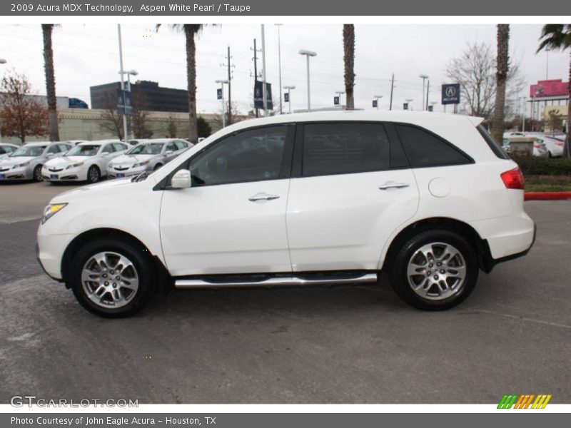 Aspen White Pearl / Taupe 2009 Acura MDX Technology